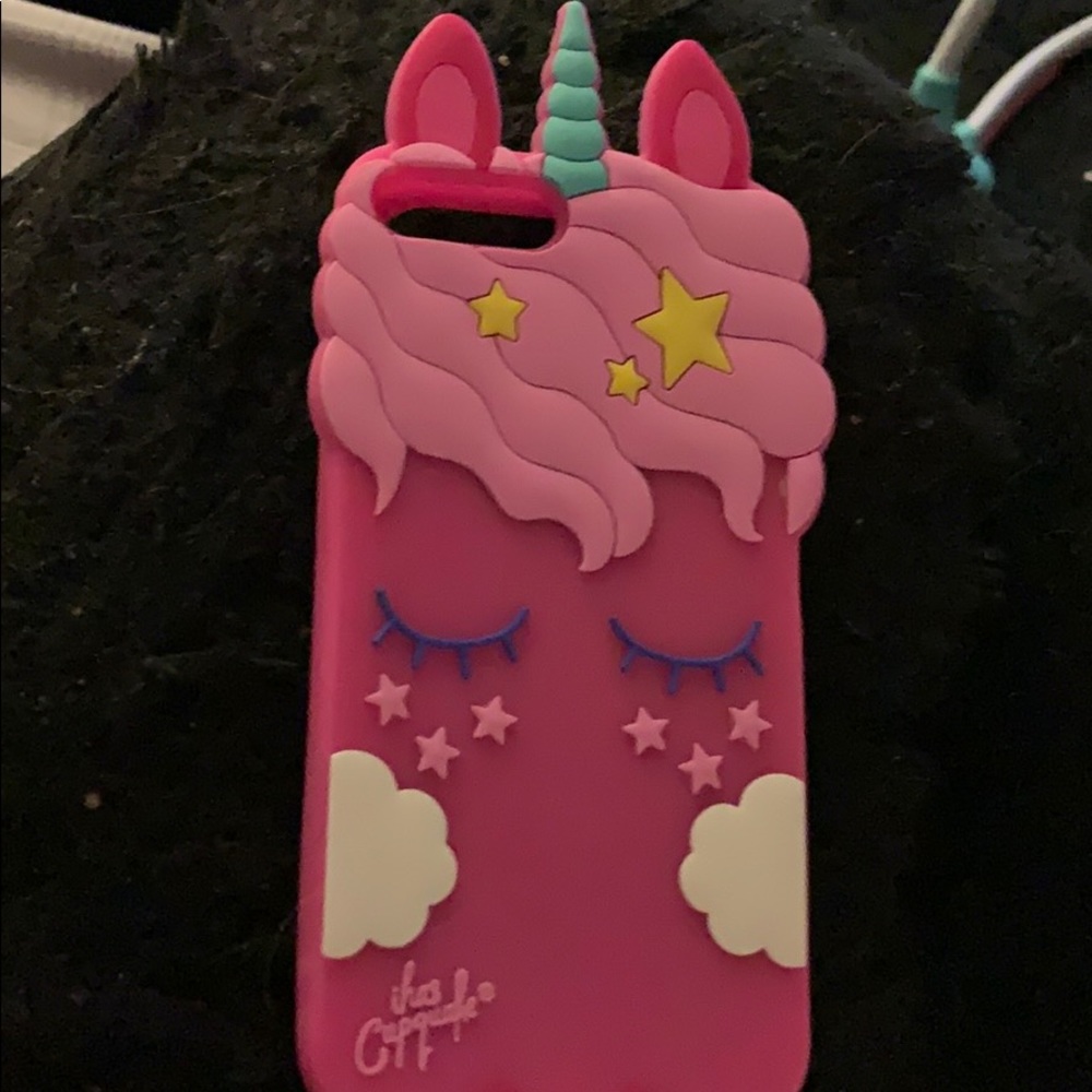iPhone 7 Plus dark pink unicorn phone case